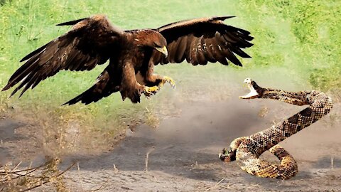 Spectacular fight between Eagle vs Snake