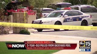 3-year-old pulled from backyard pool in Phoenix