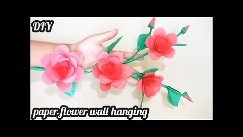 how to make rose flower/paper rose wall hanging flower craft/small paper flowers/paper craft