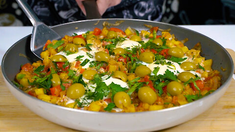 Mega delicious potato recipe with vegetables and egg