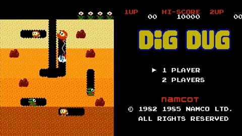 1982 Dig Dug NES Namco. Arcade Game. No Commentary Gameplay. | Piso games