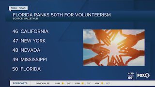 Florida ranked last for volunteerism
