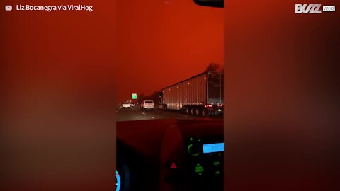 Oregon wildfires turn the sky red