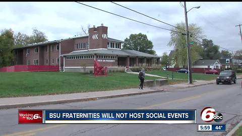 All 13 fraternities at Ball State University agree to not hold social events until January 31