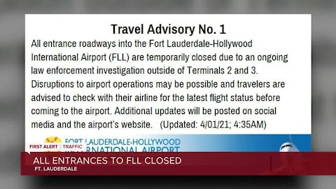 Entrances to Fort Lauderdale airport closed for 'law enforcement investigation'