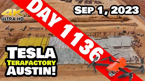 WESTSIDE CRANKING AT GIGA TEXAS! - Tesla Gigafactory Austin 4K Day 1136 - 9/1/23 -Tesla Terafactory