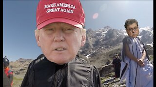 Trump as a wing suit flyer and base jumper: Meme