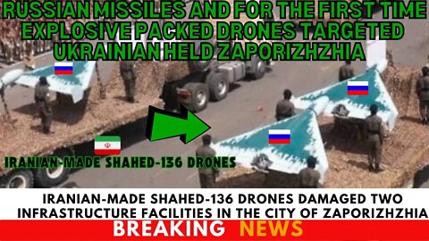 Horrible Attack!!! Shahed-136 Drones Russia attacks Zaporizhzhia with Iranian Kamikaze Drones