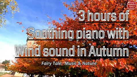 Soothing music with piano and autumn wind sound for 3 hours, music with positive energy