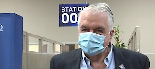 Nevada Gov. Sisolak gets flu shot