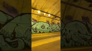 MAD GRAFFITI PIECE ON A HIGHWAY TUNNEL 😱 #graffiti #graffitiart #shorts