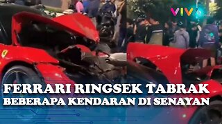 Ferrari Tabrak 5 Kendaraan di Lampu Merah hingga Picu Keributan