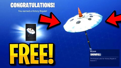 How To Get The "SNOWFALL" in Fortnite Battle Royale! Free Season 7 "SNOWFALL UMBRELLA" Glider Guide!