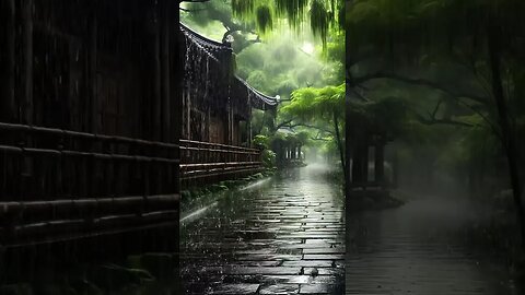 自然雨声与宁静：屋檐下雨声助眠冥想，快速缓解压力，深度冥想，实现身心宁静与愉悦#ASMR#shorts #shortvideo #sleepmusic #rainsounds #rain #sleep