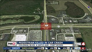 Pedestrian fatally hit by vehicle on Colonial Boulevard