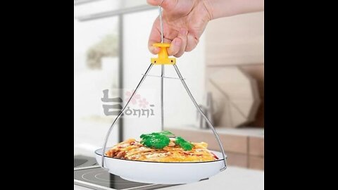 Stainless steel three-legged hot food tongs tongs