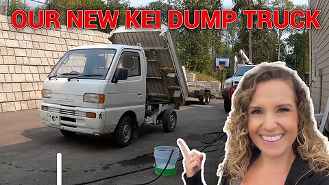 Getting our MINI DUMP TRUCK ready todo some work. KEI Truck fun!