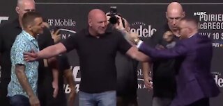 Things get heated at fight press conference