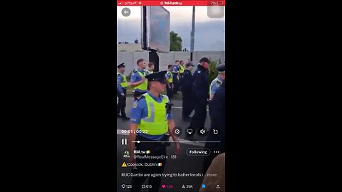 Garda Police spraying Irish people : protest againat migrants