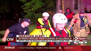 Water rescue at flooded trailer park in Collinsville