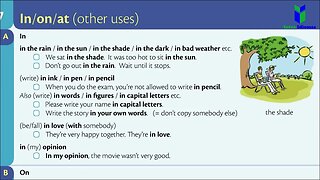 127 - English prepositions in on at other uses - ENGLISH GRAMMAR IN USE - Unit 127