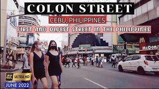 [4K CEBU 🇵🇭] COLON STREET Walking Tour | Oldest Street In The Philippines