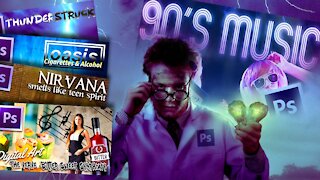 90s Music Mix (5 Songs) | Album Cover Photo Manipulation | Digital Brown