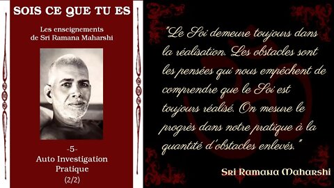 Ramana Maharshi - Sois Ce Que Tu Es -5b- Auto Investigation, pratique (2/2) [Advaita]