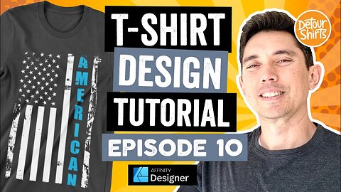 How to Design a TShirt #10 | Grunge American Flag Distressed Texture Tutorial in Affinity Designer