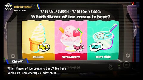 Splatoon 3 - Splatfest #7 (Global) Announcement: Vanilla vs. Strawberry vs. Mint Chip