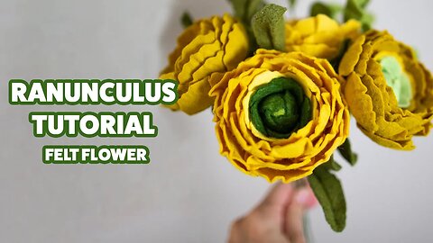 How to make a Ranunculus Felt Flower | DIY Felt Flower Ranunculus