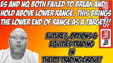 Failed Break Of Range - ES NQ Premarket Trade Plan - The Pit Futures Trading