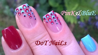 Gradient Sheer Pink Dotticure Nail Art Design