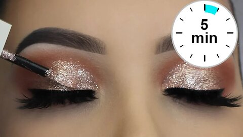 5 Minute Glitter Eye Makeup | Easiest Glitter Look Ever Version 2.