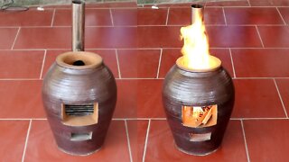 Clay Stove Smoke Free | Ideas Made From Old Jars