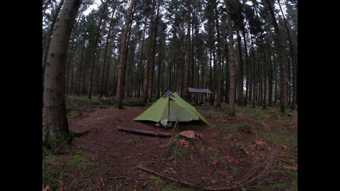 my camp set up of the Lanshan 2 and DD hammocks 3x3 tarp. GoPro