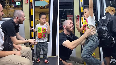 Playful kid forms incredible bond with older kids on their flight