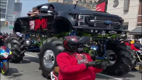 DMX's Casket Brought Out In A Monster Truck At His Memorial Service