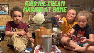 Kids Ice cream making at home