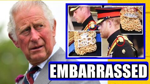 SHOCK! Harry FURIOUS As Charles REMOVE QUEENS ER INITIALS From Shoulder Of His Military Uniform