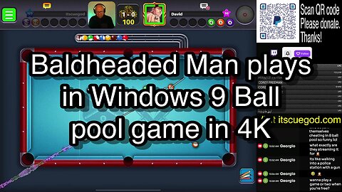 Baldheaded Man plays in Windows 9 Ball pool game in 4K 🎱🎱🎱 8 Ball Pool 🎱🎱🎱
