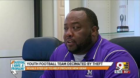 Rival football teams come together after theft