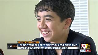 Legally blind teen watches first-ever fireworks