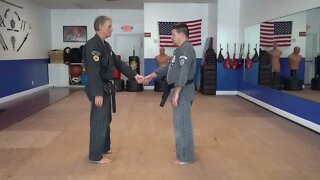 An example of the American Kenpo technique Captured Leaves