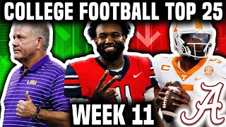 College Football Top 25 + Heisman Watch List | Week 11 | Tennessee & Alabama Fall