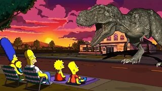 T-REX Dinosaur-VS-The Simpsons