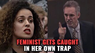 A Feminist Tries To FRAME Jordan Peterson! INSTANTLY DISPROVED