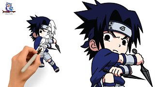How to Draw Sasuke Uchiha Naruto Manga - Chibi Art Tutorial