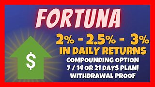 Fortuna Review 📈 2% to 3% In Daily Returns 🚀 Withdrawal Proof 🏆 Compounding Option 💰