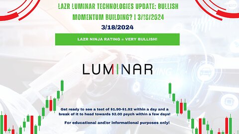 LAZR Luminar Technologies Update: Bullish Momentum Building? | 3/18/2024